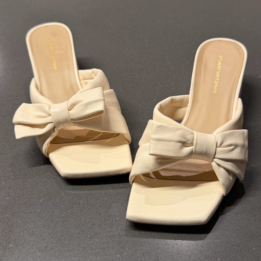 STUART WEITZMAN Sofia 45MM Bow Leather Sandals Size 6.5 - Picture 10 of 13
